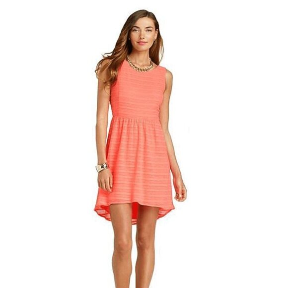 Lilly Pulitzer Dresses & Skirts - Lilly Pulitzer Fluorescent Coral Lined Dress Womens Sz XL Zip Up Summer Sun